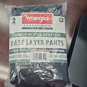 Wrangler Men's Black Base Layer Pants - 2 Pack